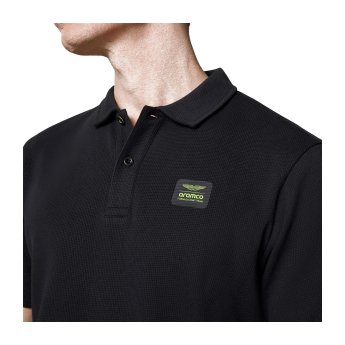 Aston Martin tricou polo Tech Waffle black F1 Team 2025