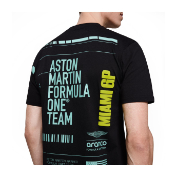 Aston Martin tricou de bărbați GP Miami black F1 Team 2025