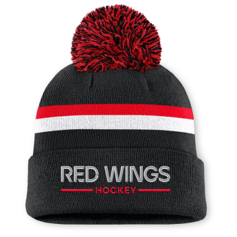 Detroit Red Wings pălărie de iarnă pentru damă Authentic Pro W/Cap Cuffed Pom Beanie