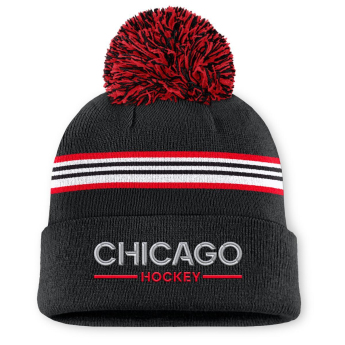 Chicago Blackhawks pălărie de iarnă pentru damă Authentic Pro W/Cap Cuffed Pom Beanie
