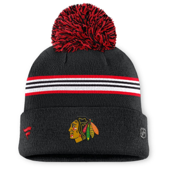 Chicago Blackhawks pălărie de iarnă pentru damă Authentic Pro W/Cap Cuffed Pom Beanie