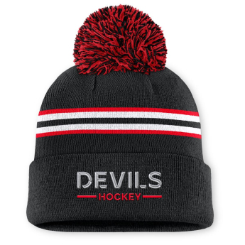 New Jersey Devils pălărie de iarnă pentru damă Authentic Pro W/Cap Cuffed Pom Beanie