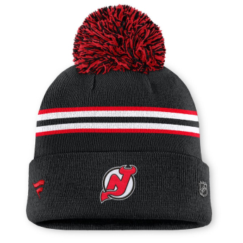 New Jersey Devils pălărie de iarnă pentru damă Authentic Pro W/Cap Cuffed Pom Beanie