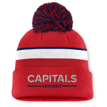 Washington Capitals pălărie de iarnă pentru damă Authentic Pro W/Cap Cuffed Pom Beanie