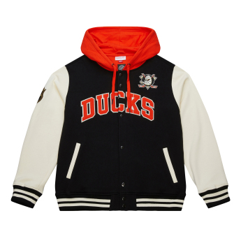 Anaheim Ducks hanorac de bărbați cu glugă Courtside Fleece Button Front Current Logo