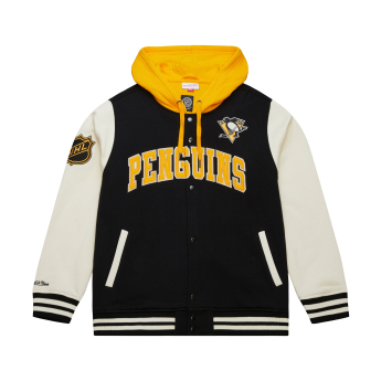 Pittsburgh Penguins hanorac de bărbați cu glugă Courtside Fleece Button Front Current Logo