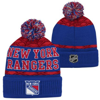 New York Rangers căciula de iarnă pentru copii Puck Pattern Cuffed Pom