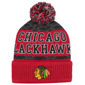 Chicago Blackhawks căciula de iarnă pentru copii Puck Pattern Cuffed Pom