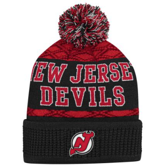 New Jersey Devils căciula de iarnă pentru copii Puck Pattern Cuffed Pom