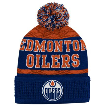 Edmonton Oilers căciula de iarnă pentru copii Puck Pattern Cuffed Pom