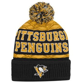 Pittsburgh Penguins căciula de iarnă pentru copii Puck Pattern Cuffed Pom