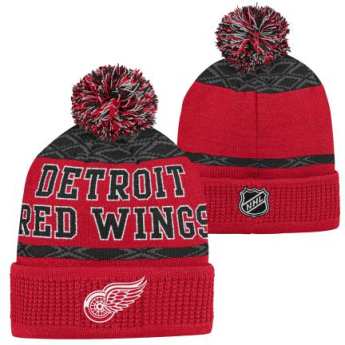Detroit Red Wings căciula de iarnă pentru copii Puck Pattern Cuffed Pom