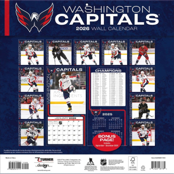 Washington Capitals calendar 2026 Wall