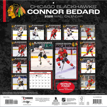 Chicago Blackhawks calendar Connor Bedard 2026 Wall