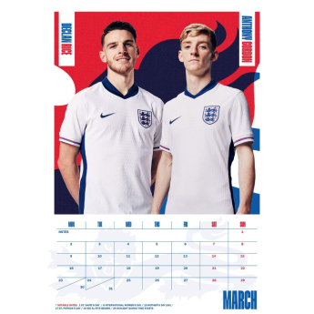 Echipa națională de fotbal calendar England 2026