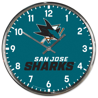 San Jose Sharks ceas de perete Chrome