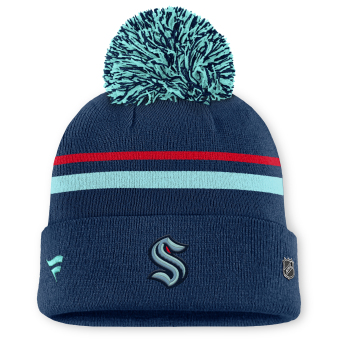 Seattle Kraken pălărie de iarnă pentru damă Authentic Pro W/Cap Cuffed Pom Beanie