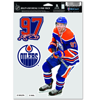 Edmonton Oilers abțibilduri Connor McDavid Multi Use 3 Fan Pack Decal