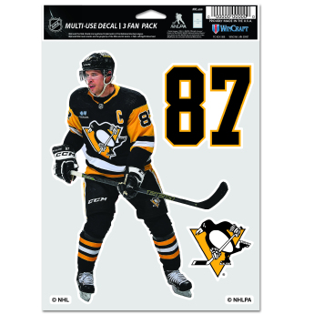 Pittsburgh Penguins abțibilduri Sidney Crosby Multi Use 3 Fan Pack Decal