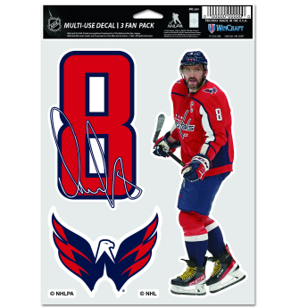 Washington Capitals abțibilduri Alex Ovechkin Multi Use 3 Fan Pack Decal