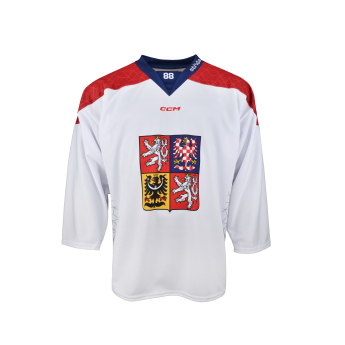 Echipa națională de hochei tricou de hochei Czech republic David Pastrňák 2025/2026 CCM Fandres replica white