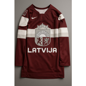 Echipa națională de hochei tricou de hochei Latvia NIKE IIHF World Championships replica