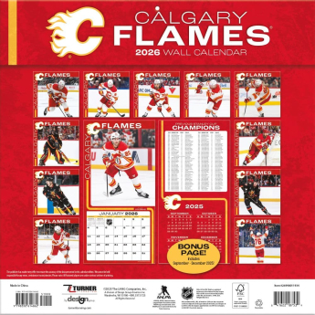 Calgary Flames calendar 2026 Wall