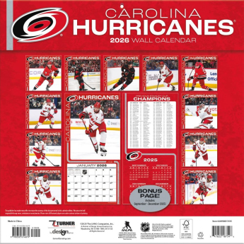 Carolina Hurricanes calendar 2026 Wall