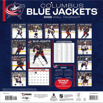 Columbus Blue Jackets calendar 2026 Wall