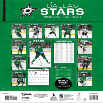 Dallas Stars calendar 2026 Wall