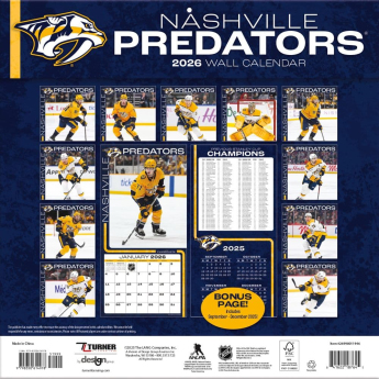 Nashville Predators calendar 2026 Wall