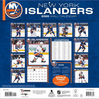 New York Islanders calendar 2026 Wall