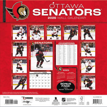 Ottawa Senators calendar 2026 Wall