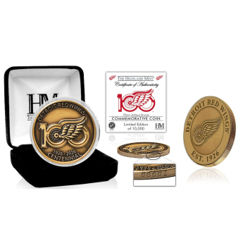 Detroit Red Wings monede de colecție 100th Anniversary Antique Bronze Coin