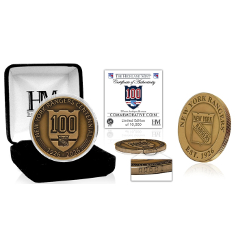 New York Rangers monede de colecție 100th Anniversary Antique Bronze Coin