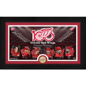 Detroit Red Wings placă de colecție 100th bronze coin Timeline photo mint