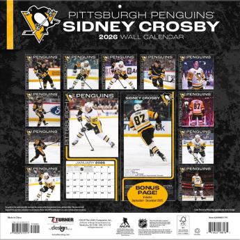 Pittsburgh Penguins calendar #87 Sidney Crosby 2026 Wall