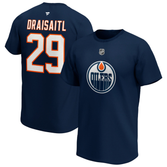 Edmonton Oilers tricou de bărbați Leon Draisaitl Iconic Name & Number Graphic navy