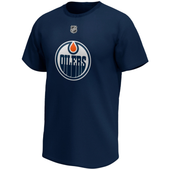 Edmonton Oilers tricou de bărbați Leon Draisaitl Iconic Name & Number Graphic navy