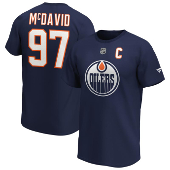 Edmonton Oilers tricou de bărbați Connor McDavid Iconic Name & Number Graphic navy
