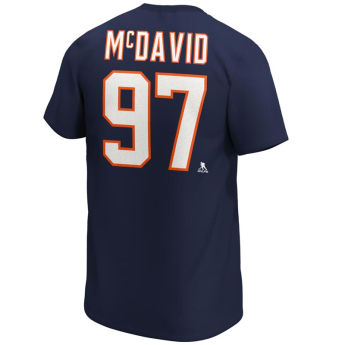 Edmonton Oilers tricou de bărbați Connor McDavid Iconic Name & Number Graphic navy