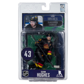 Vancouver Canucks figurină Quinn Hughes #43 SportsPicks Black Jersey