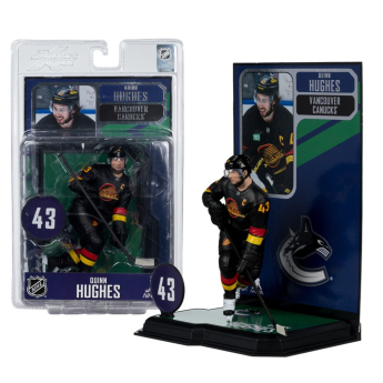 Vancouver Canucks figurină Quinn Hughes #43 SportsPicks Black Jersey
