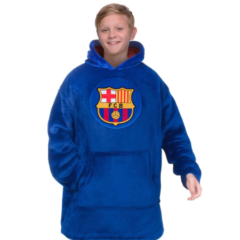 FC Barcelona hanorac cu glugă pentru copii oversize blanket blue