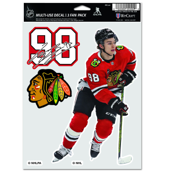 Chicago Blackhawks abțibilduri Connor Bedard Multi Use 3 Fan Pack Decal