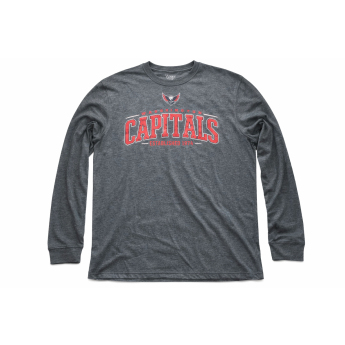 Washington Capitals tricou de bărbați cu mânecă lungă blue Mesh Text LS
