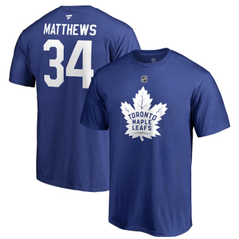 Toronto Maple Leafs tricou de bărbați Auston Matthews #34 Stack Logo Name & Number blue