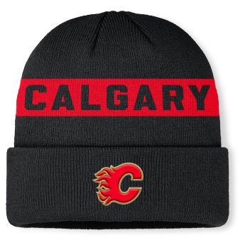 Calgary Flames căciulă de iarnă Authentic Pro A/Cap Cuffed inscription