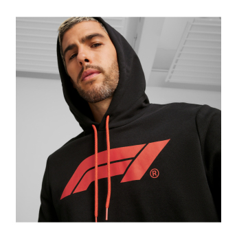 Formula 1 hanorac de bărbați cu glugă Logo black 2026