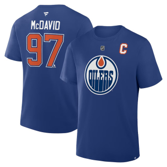 Edmonton Oilers tricou de bărbați Connor McDavid #97 Authentic Stack Name & Number Royal